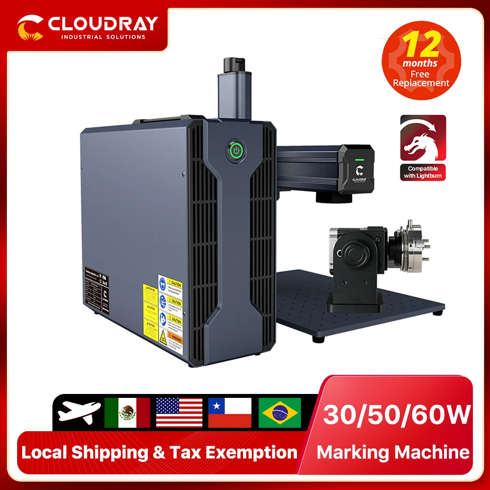 Cloudray M2 30/50/60W Fiber Laser Marking Machine  For Cutting Jewelry Gold Silver Stainless Steel Copper Aluminum Sheet