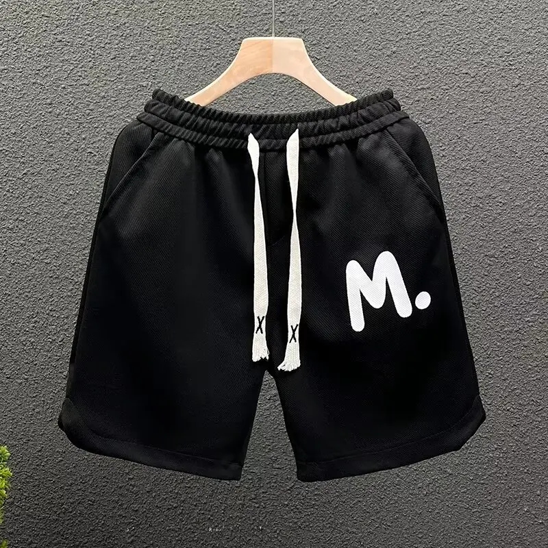 Hip Hop Men\'s Shorts Summer American Fashion White Short Pants Harajuku High Street Men\'s Clothing Casual Shorts Streetwear 2024