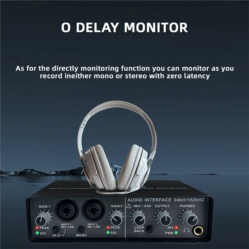 A41Z-Professional Small External Sound Card For Computer Mobile Phone Live Recording Karaoke Support 48V Microphone