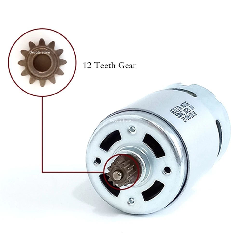 Taladro recargable de impacto de dos velocidades, conjunto de caja de cambios de 3 funciones, accesorios originales de caja de cambios de alto torque, 12 dientes, Motor de 550 cc