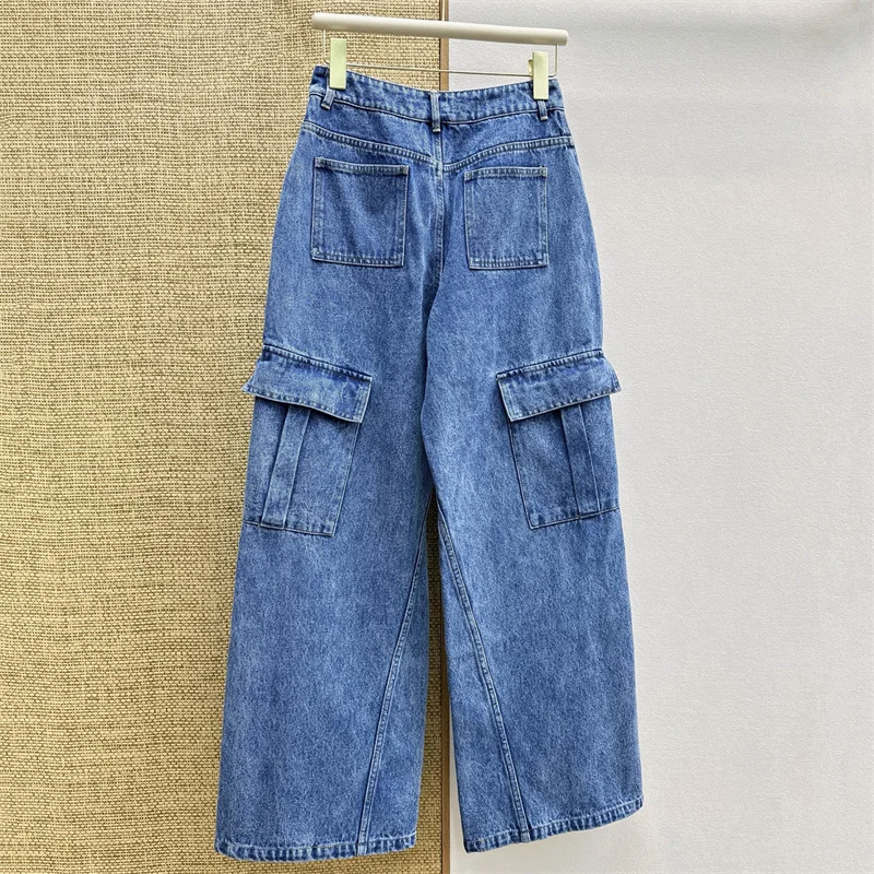 Bild 3: Damenjeans: Neue High-Waist Slim Fit Straight Leg Hosen für den Sommer 2026 – Retro Pure Cotton Wide Leg Denim-Hosen