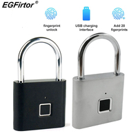 Biometric Door Lock Keyless Fingerprint Padlock Security Fingerprint Lock Electric Luggage Case Smart Lock Anti-theft Door Lock