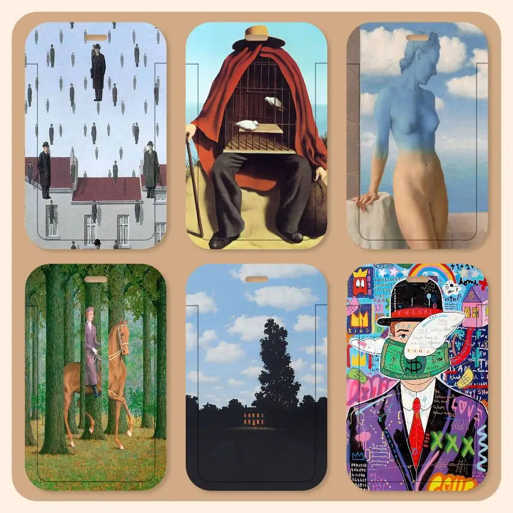 

Scandinavian Rene Magritte Surrealist Lanyard Card Holders Student ID Card Holders Neckband Card Holders Accessories Gifts