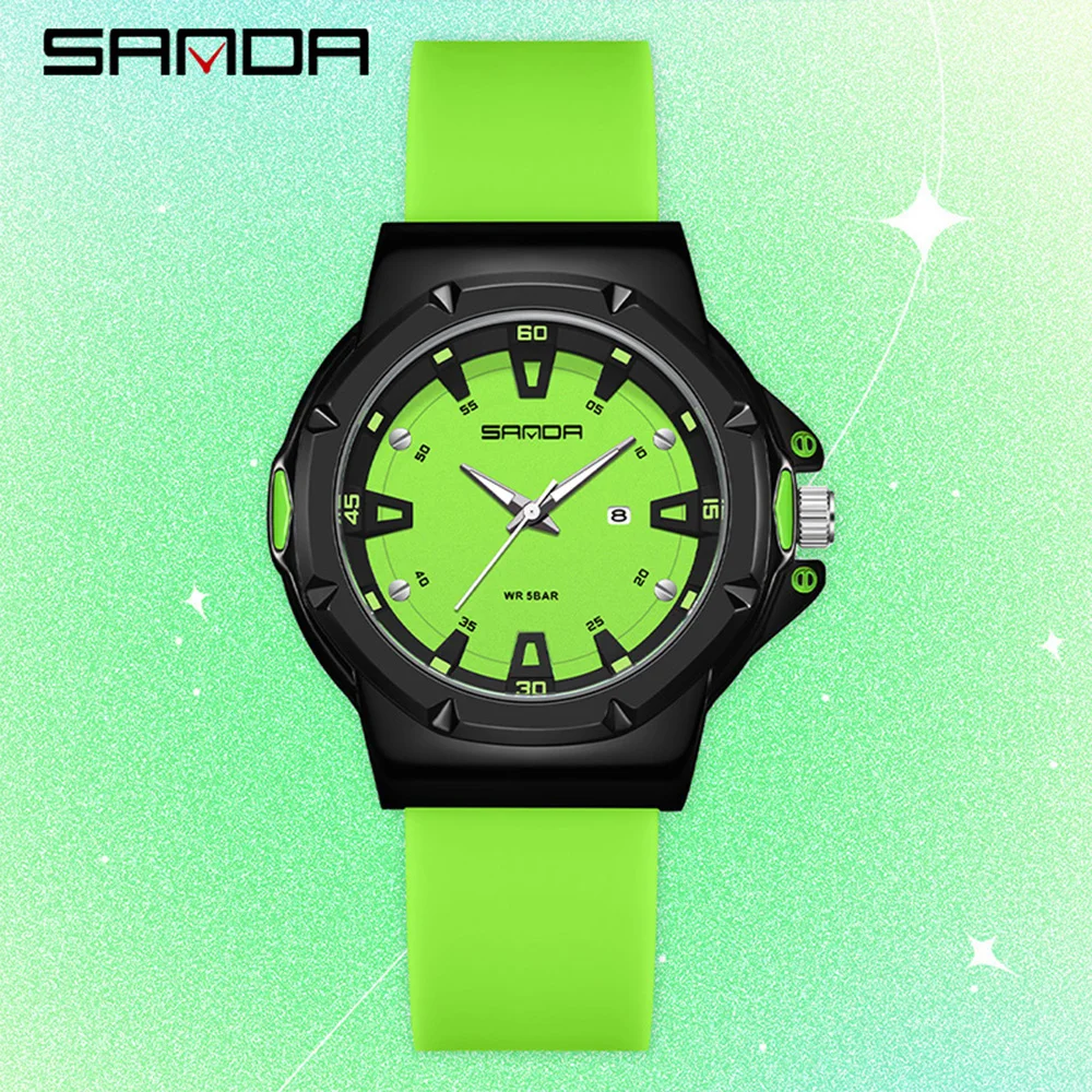 SANDA New 3260 Fashion Student Quartz Watch Waterproof Luminous Calendar Simple Women's Student Quartz Watch 2025