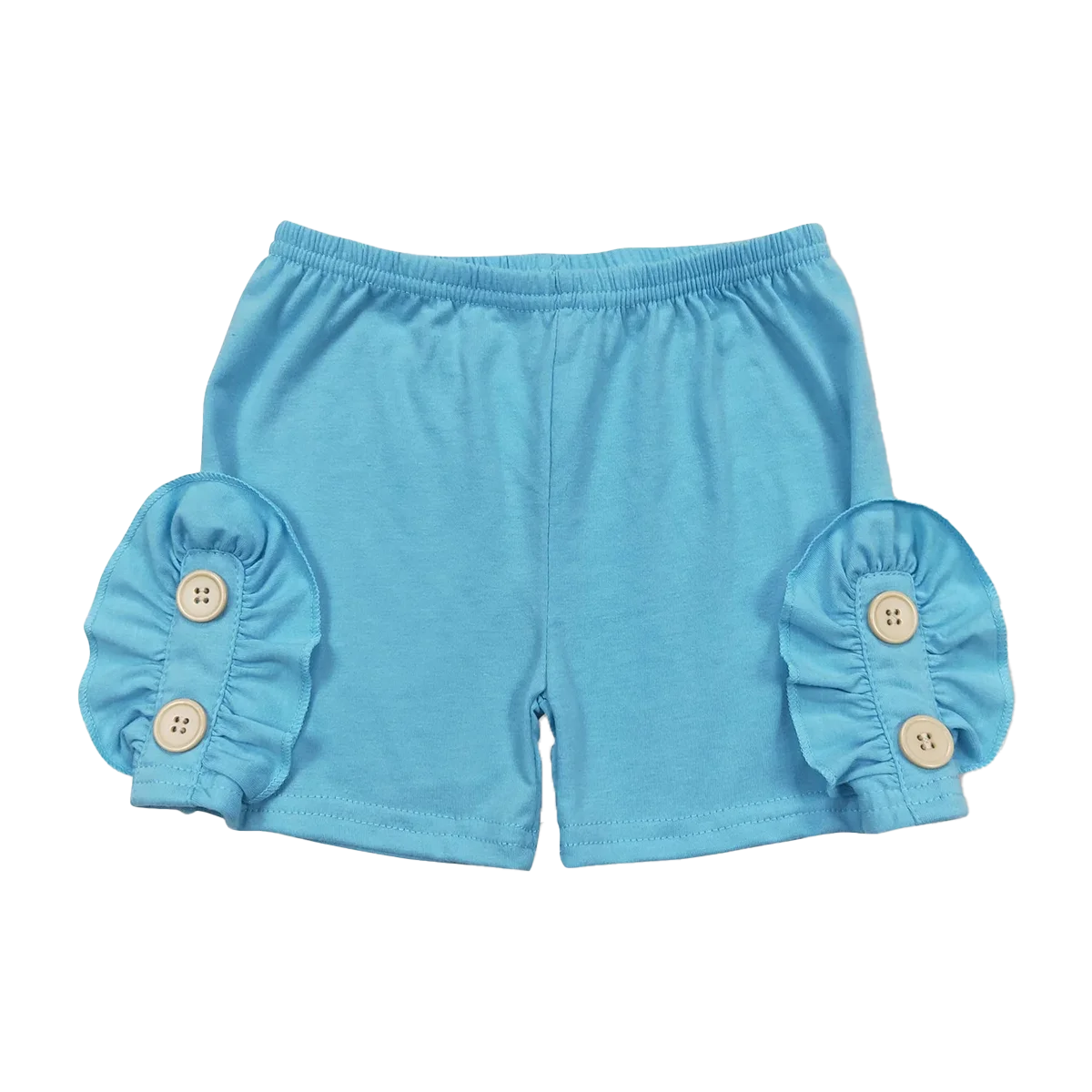 

SS0191 Baby Girls Summer Shorts Aqua cotton button baby girls summer shorts