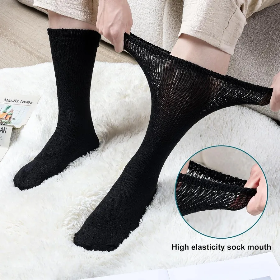 Calzini per diabetici Appd per medici per uomini e donne, top ampio e largo per l'equipaggio