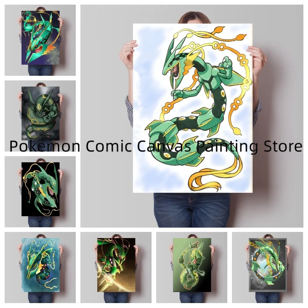 

Japanese Anime Pokémon Rayquaza Painting Canvas Art Wall Stickers Stickers and Posters Bedroom Home Decor Children's Gifts