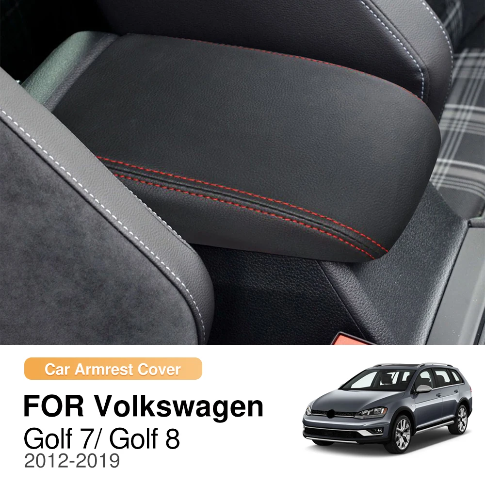 Microfiber Leather Armrest Box Cover For VW Golf 7 12-19 VW Golf 8 21-25 Anti-Scratch Waterproof Interior Protector Accessories