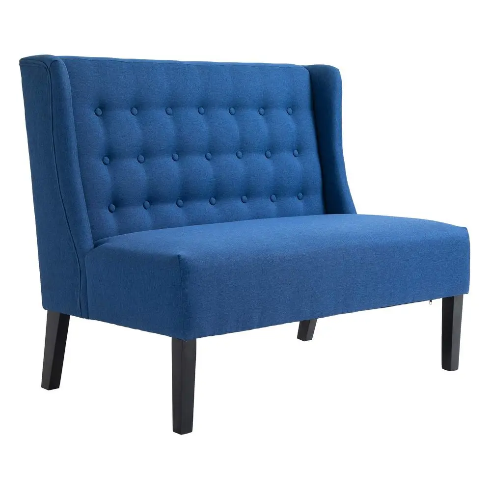 

Двухместный диван Wingback с обивкой из льняной ткани, с пуговичейкой отделкой, без подлокотников, современный диван для гостиной