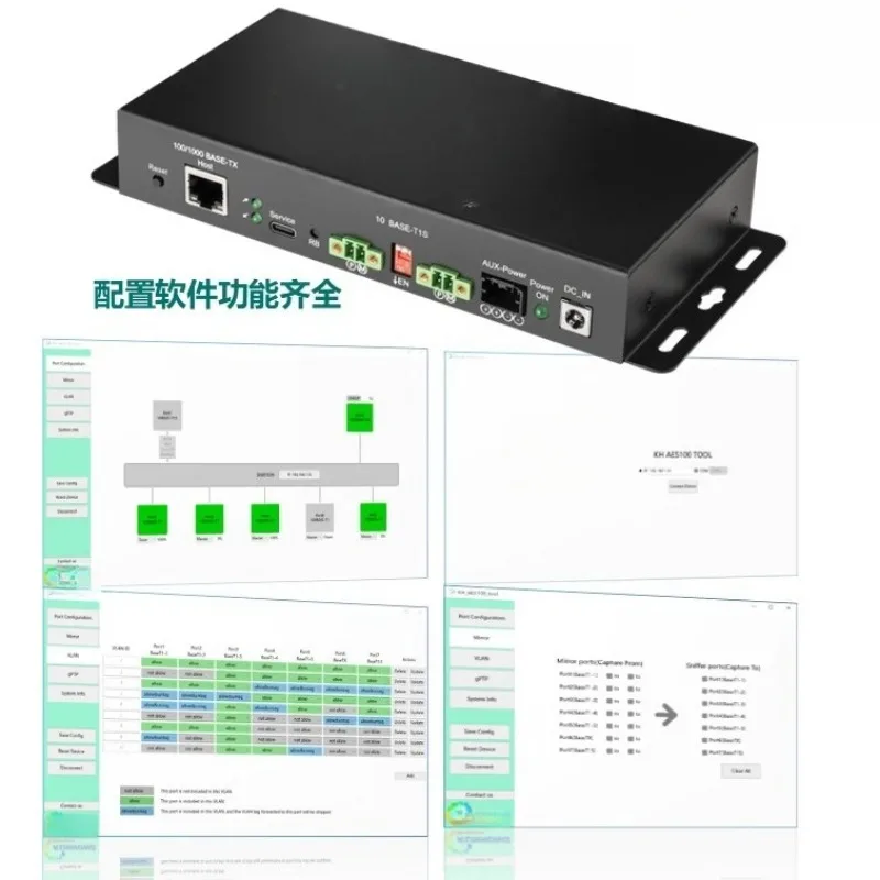 مفتاح إيثرنت للسيارات TSN AVB Gptp T1S BASE-T1 VLAN مرآة التبديل