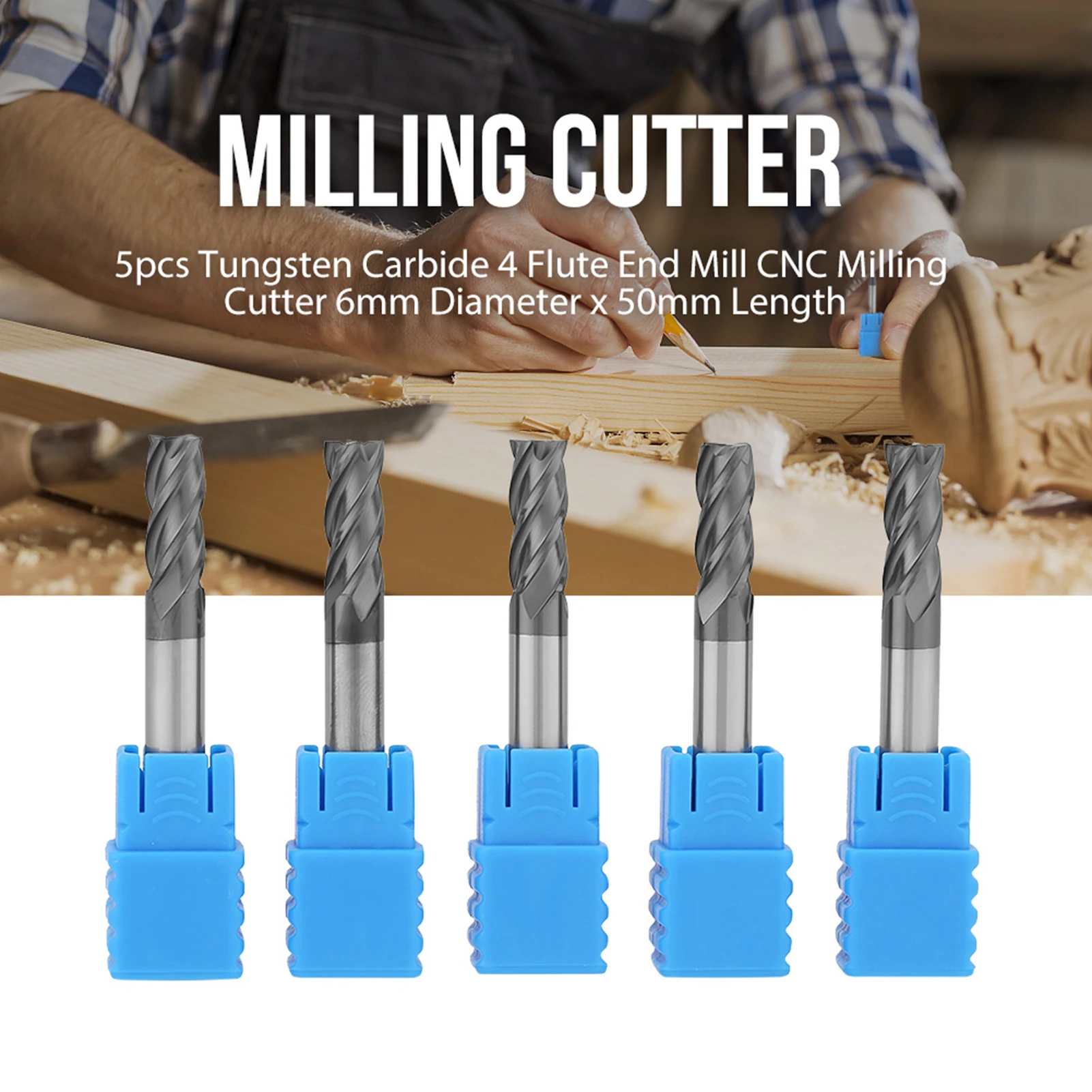 

Cutting Tool Milling Cutter Cutting Bits Tungsten Carbide 90 Degree 4 Flute End CNC Milling Cutter Chamfering Tool ﻿