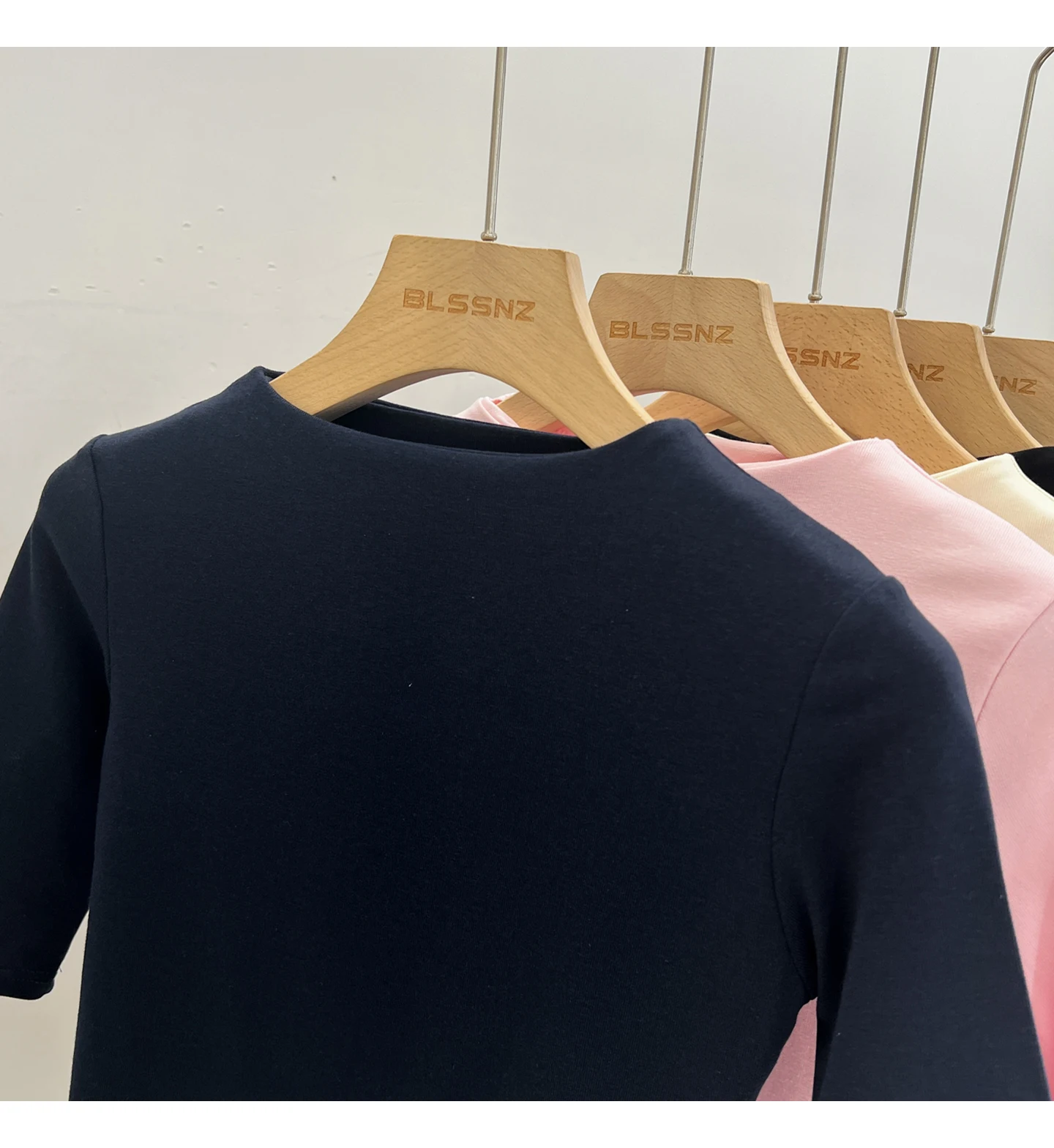 Zjaiss Sommer Damen T-Shirt Aprikose Stehkragen Kurzarm 2026 Frühling Minimalistisches Lässiges Vielseitiges Oberteil Einfarbiges Schlankes T-Shirt – Detail 20
