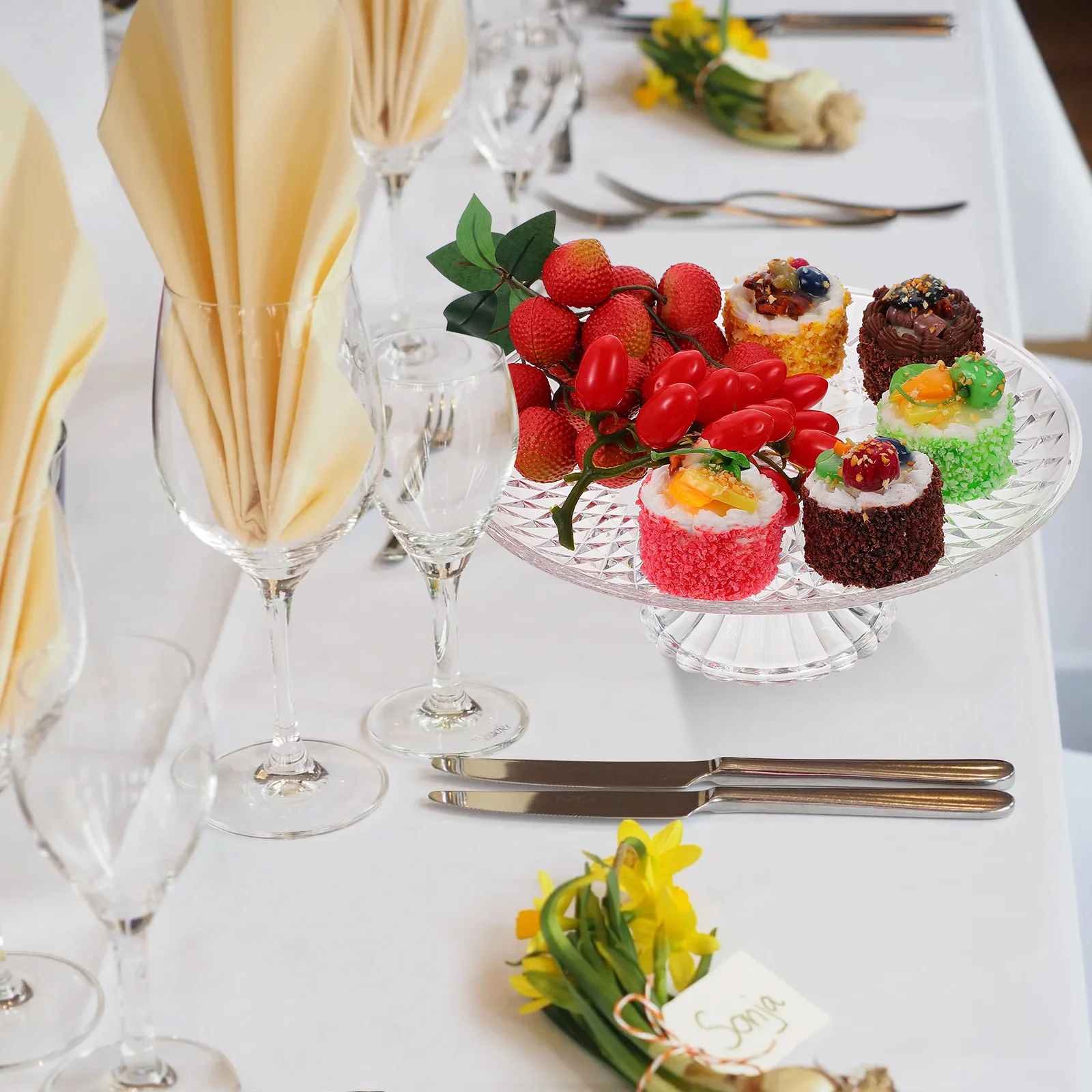 1 قطعة صينية للفاكهة الاكريليك 30 سنتيمتر شفافة مستقرة عرض موقف حفل زفاف الحلوى أطباق فاكهه حامل الحلوى كعكة لوحة