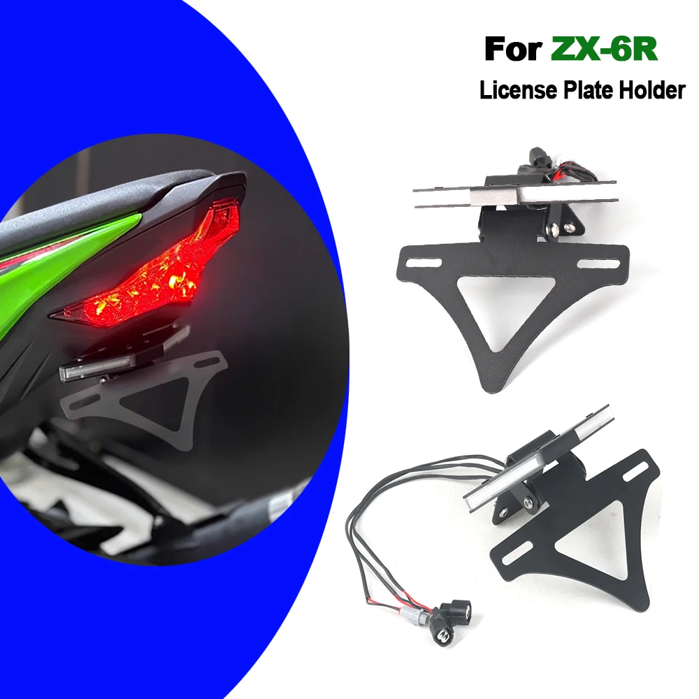 

ZX6R 2024 2025 Motorcycle Rear Short Tail License Plate Holder Tidy Fender Tailstock For KAWASAKI Ninja ZX-6R NINJA ZX 636