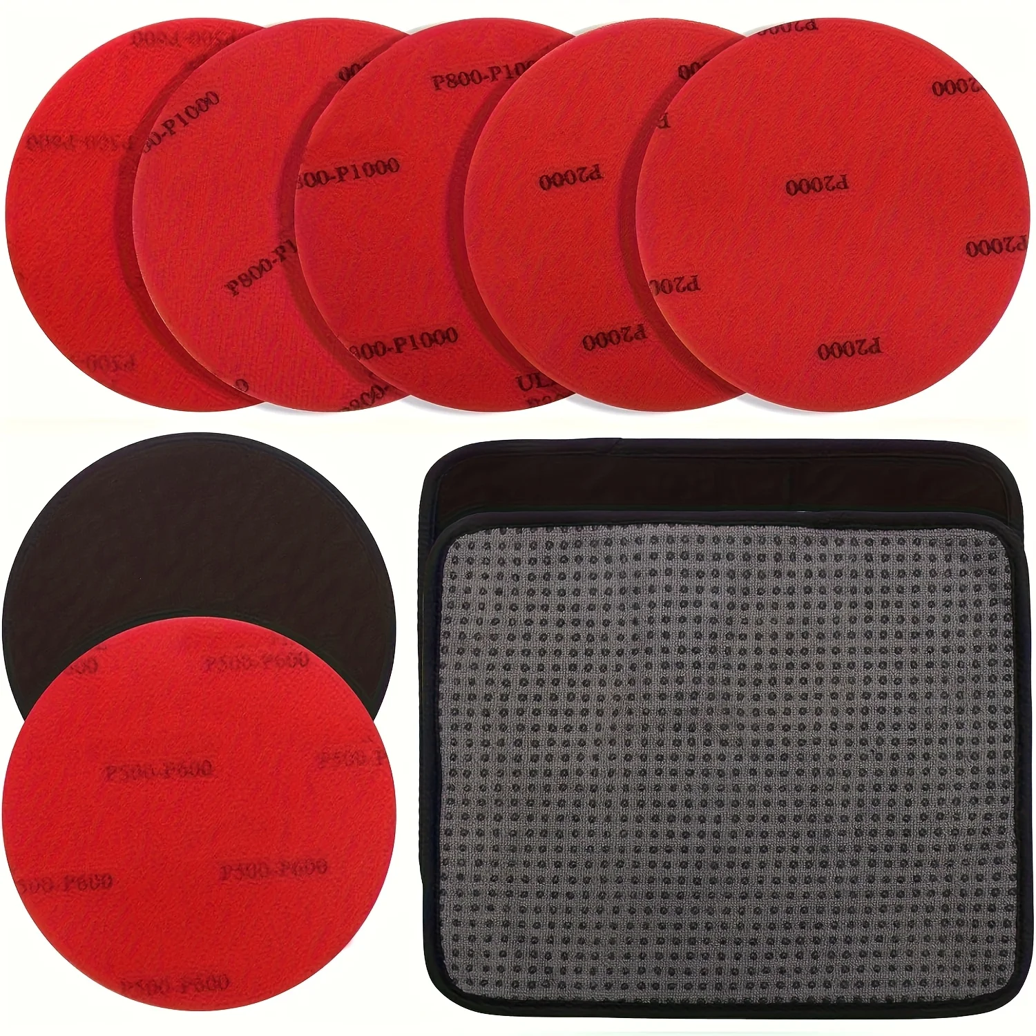 6PCS Bowling Polishing Pad With 1pc Bowling Towels, Bowling Ball Cleaning Pad 500/1000/2000 Bowling Ball Grit Pads