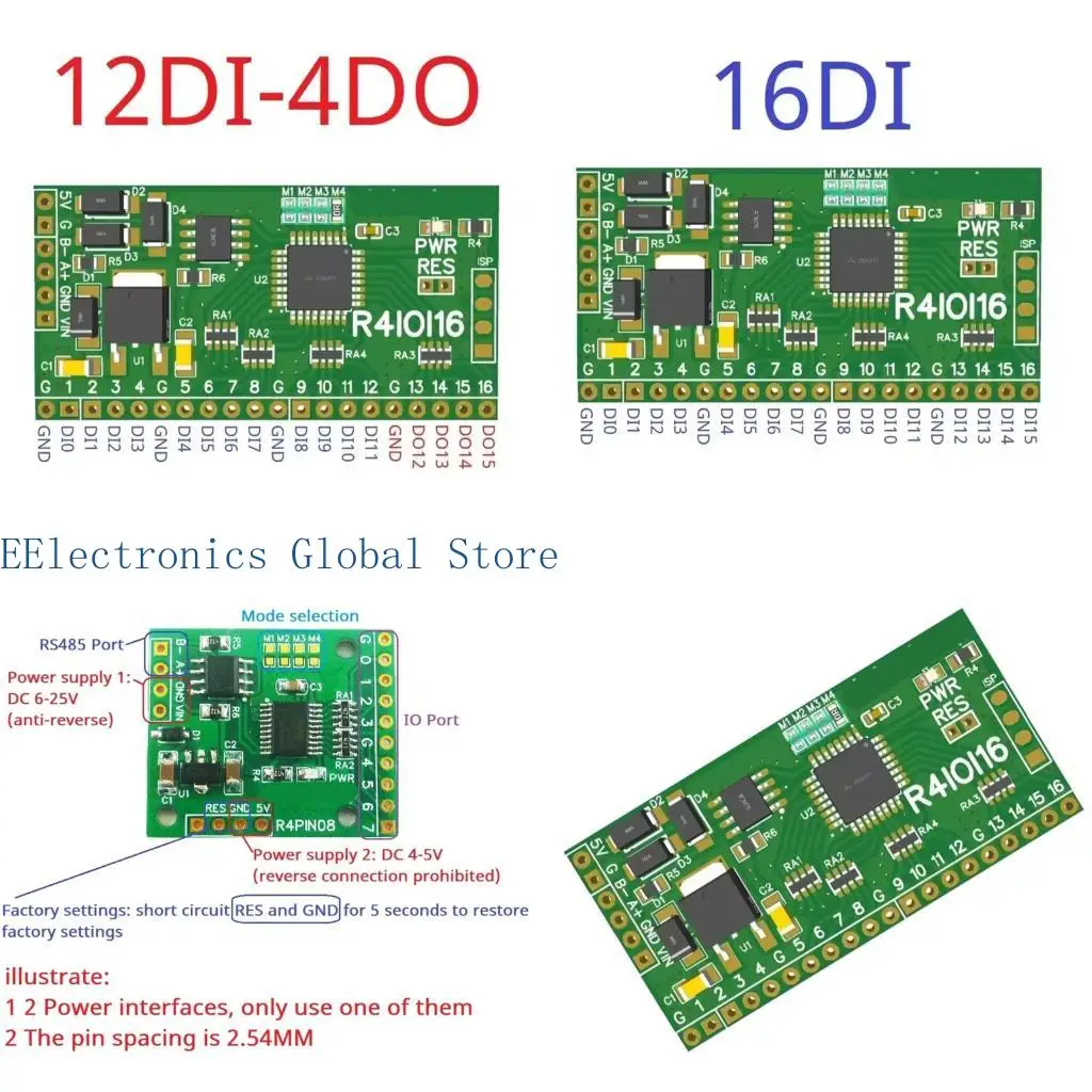 

462B 5 IN 1 16DI/16DO/8DI-8DO/4DI-12DO/12DI-4DO Modbus Rtu Digital 5V Module