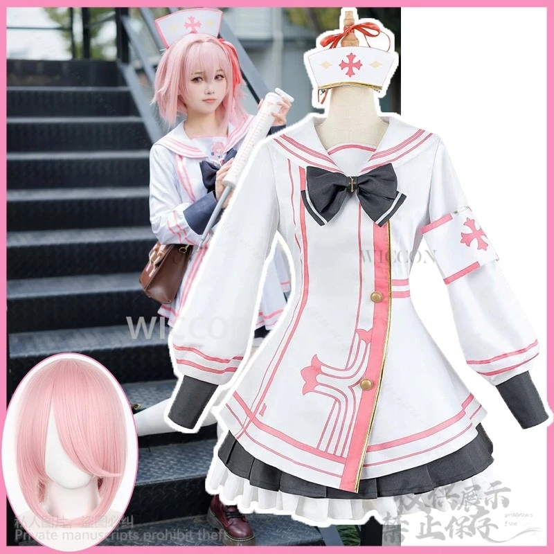 อะนิเมะเกม Blue Archive Sumi Serina คอสเพลย์เครื่องแต่งกายสีชมพูพยาบาลชุด Lolita วิกผมสําหรับหญิงหญิงคริสต์มาสที่กําหนดเอง