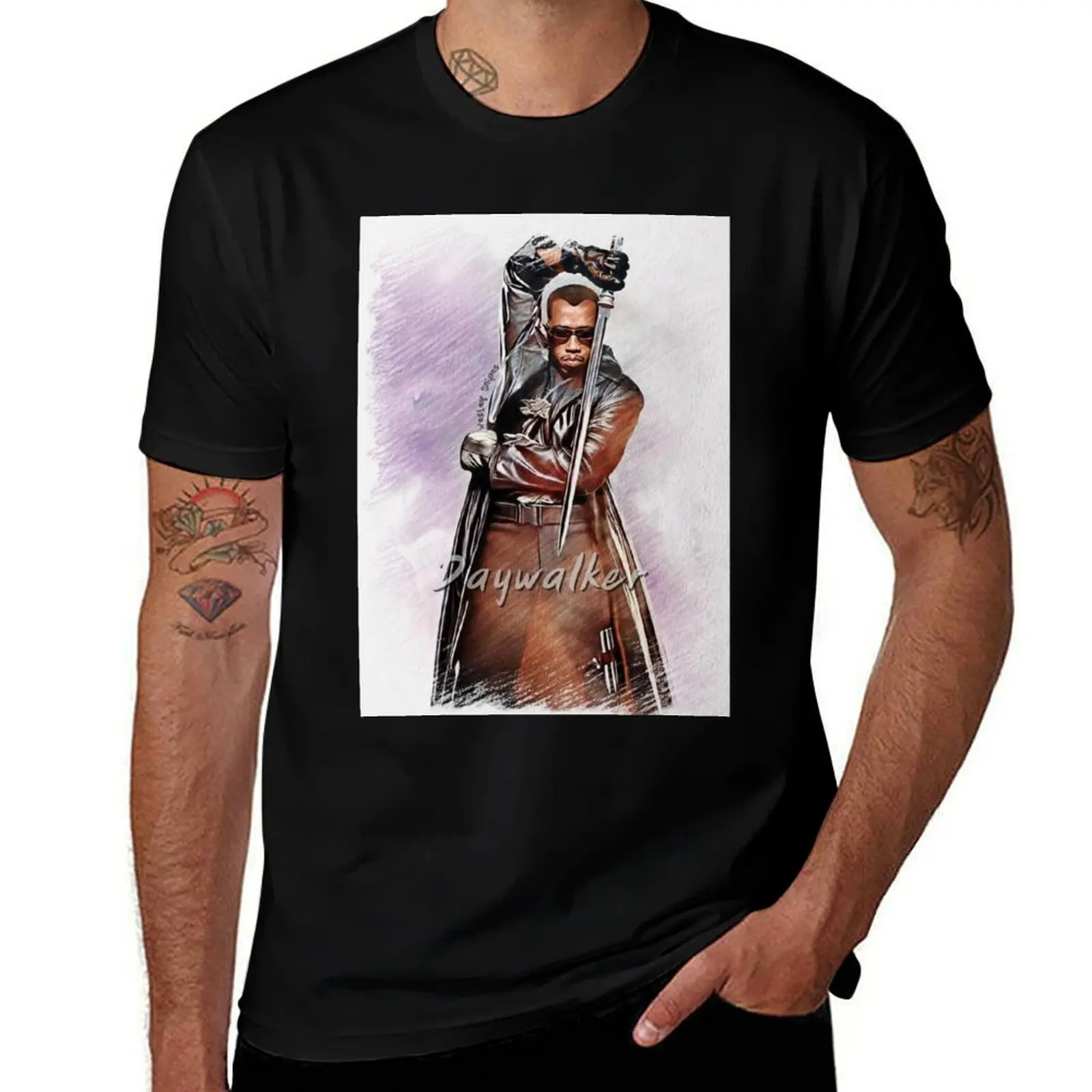 Daywalker-Wesley Snipes T-Shirt Graphic Print Short Sleeve T-Shirt