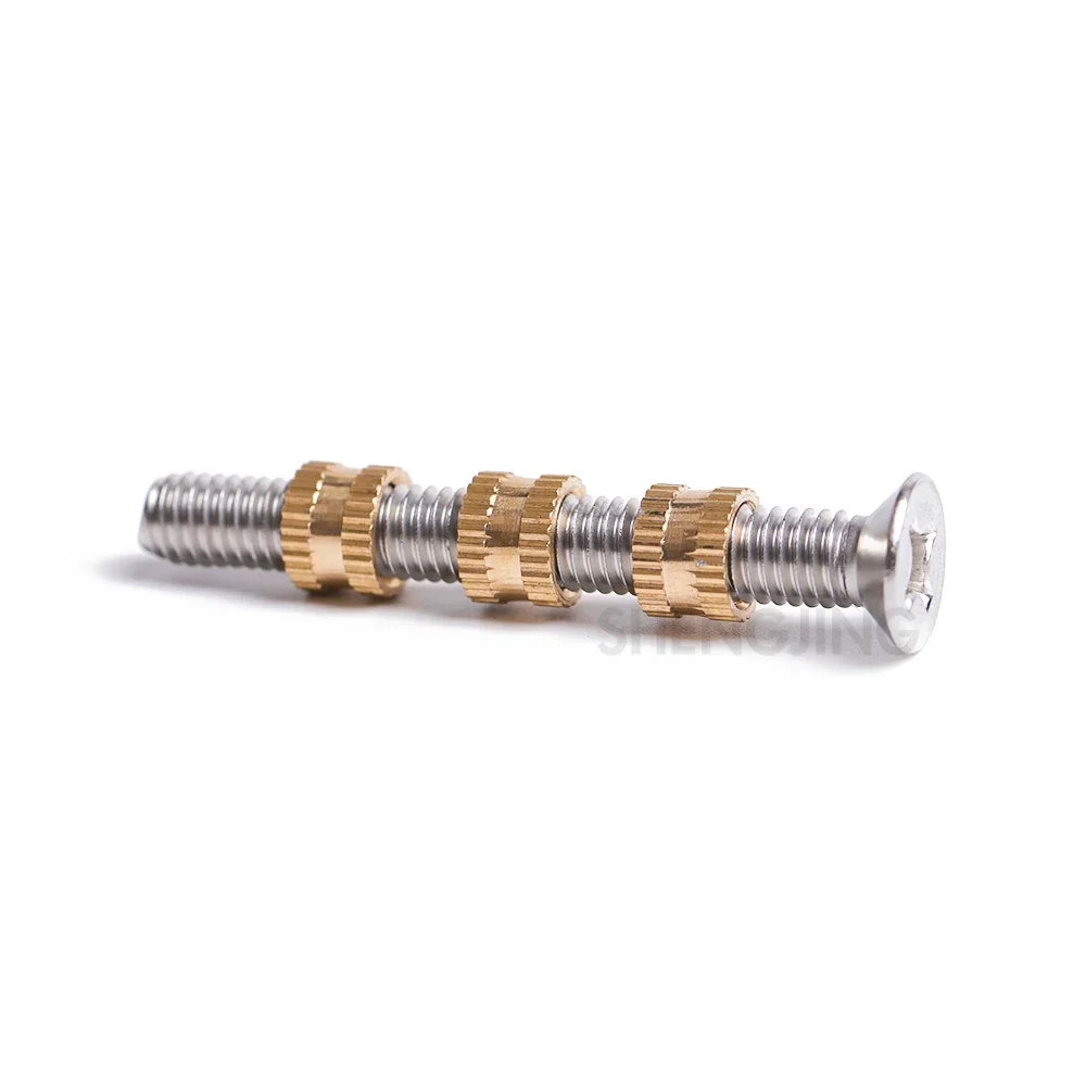 Up to 1300 Threaded Heat Brass Inserts Nut Kit M1 M1.2 M1.4 M1.6 M1.7 M2 M2.5 M3 M4 M5 M6 M8 M10 Knurled Insert Nuts for Plastic