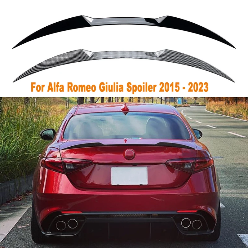 

Спойлер для Alfa Romeo Giulia 2015-2023, Автомобильный задний спойлер, заднее крыло, автомобильное фиксированное заднее крыло, блеск, черный аксессуар