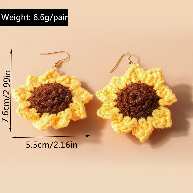Modische handgefertigte Blumen-Ohrringe für Damen, Brincos Femme, hängende Ohrringe, Mädchen, Party, Festival, Schmuck, Geschenke – Detail 14