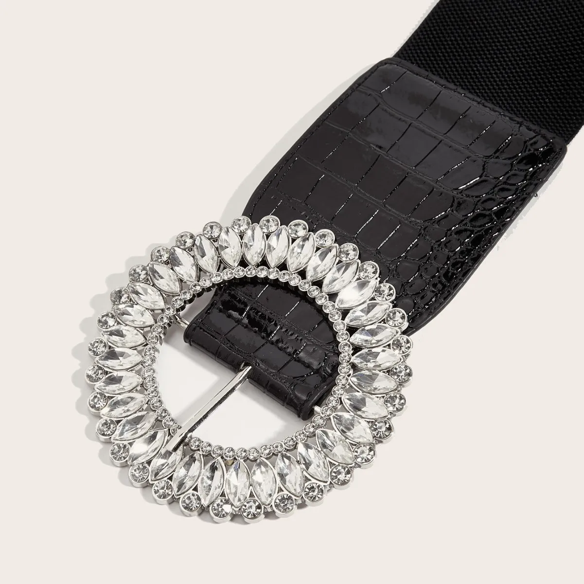 المرأة موضة الماس مشبك بولي Leather الجلود مطاطا فستان Cummerbunds الكورسيهات حزام أحزمة الديكور حزام عريض TB407