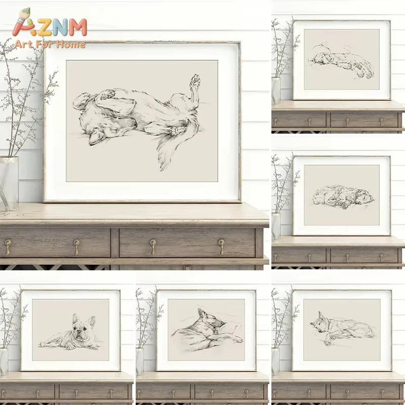 1 Stück, Labrador Retriever Kunstdruck Poster Boxer Hund Deutscher Schäferhund Husky Geschenk für Hundeliebhaber Leinwanddruck Wanddekoration