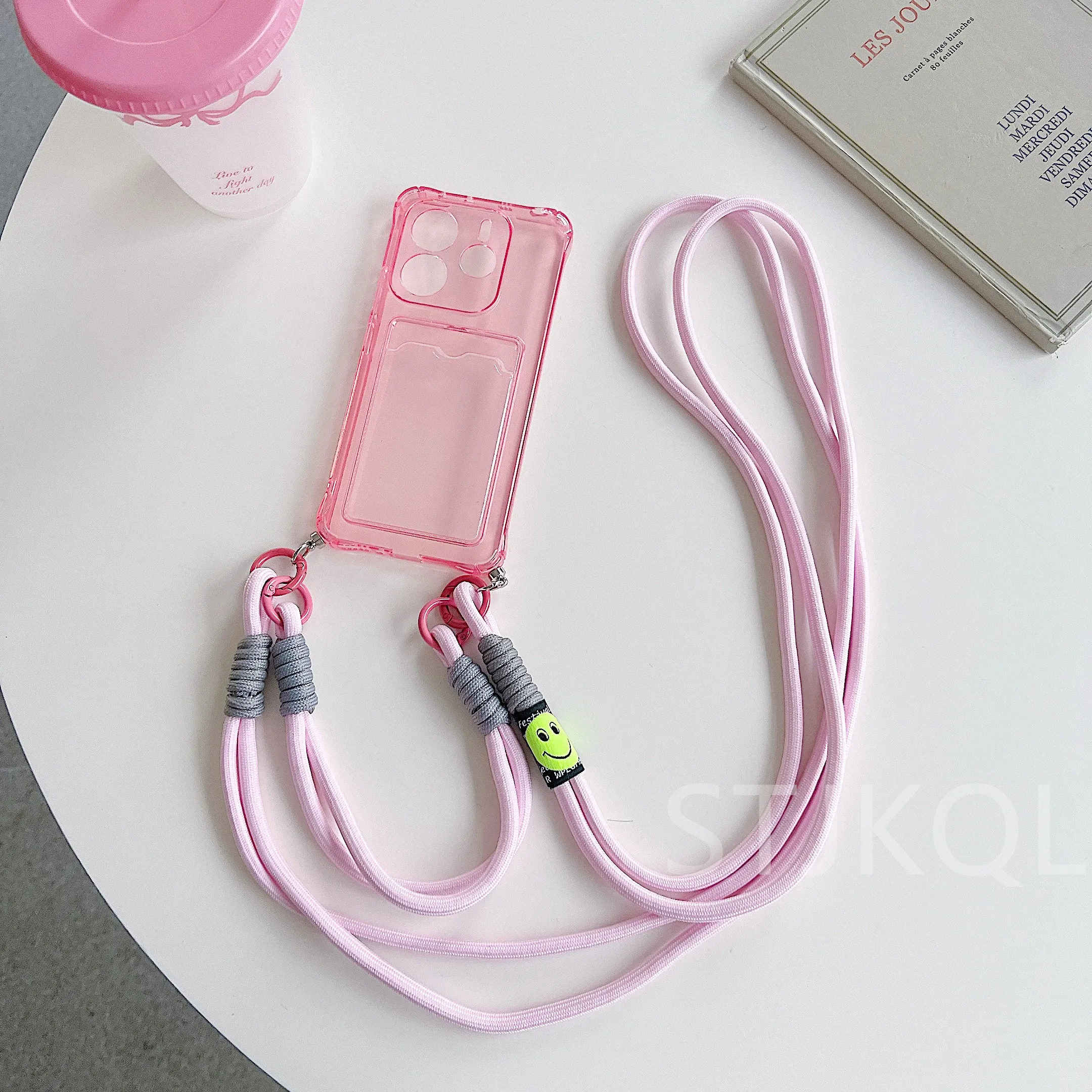 

Crossbody Lanyard Card Bag Clear Case For Xiaomi Redmi Note 14 13 12 Pro Plus + 11 10 10S 4G 5G Note14Pro Soft TPU Back Cover