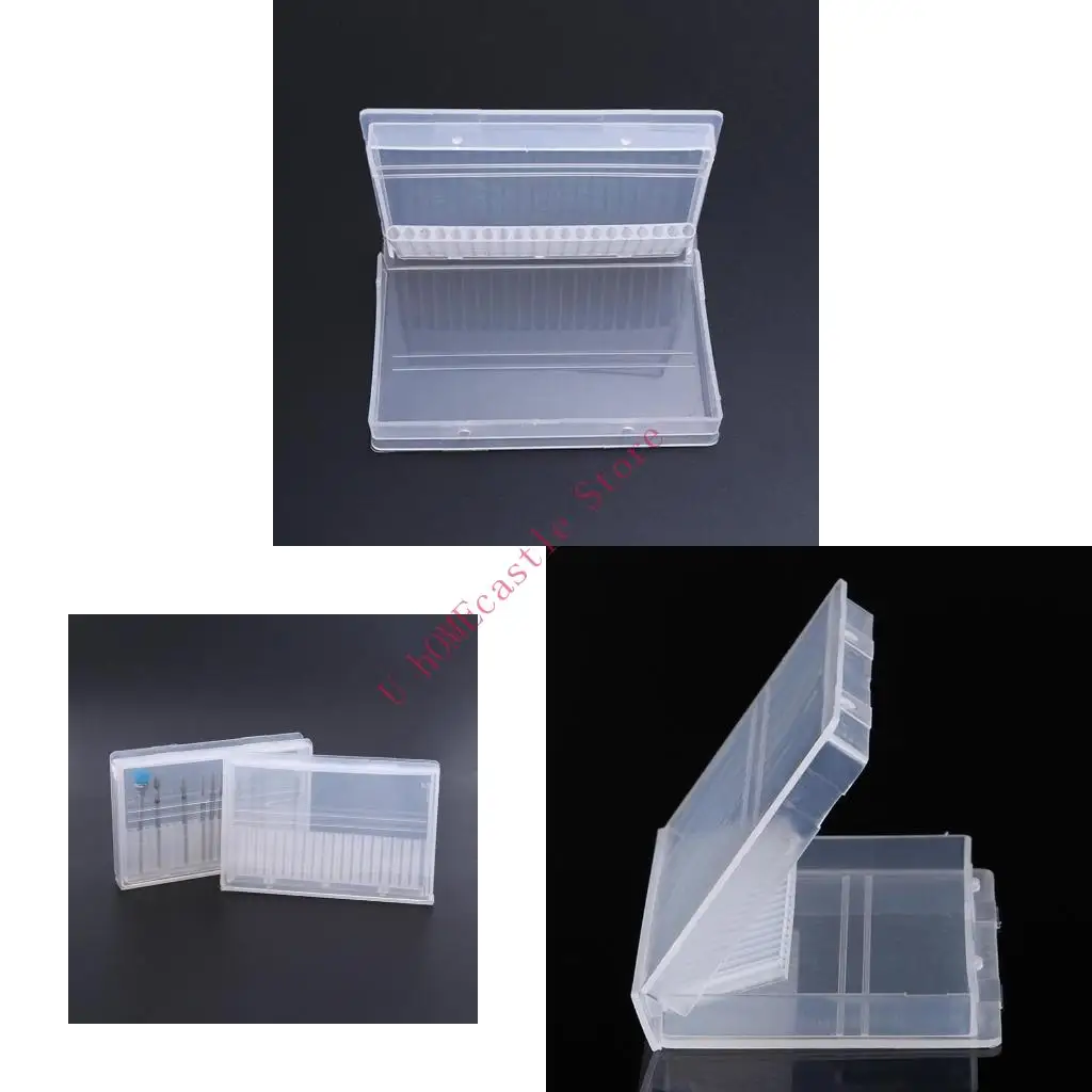 63HF Clear Drill Bits Box Electric File Container for 3/32