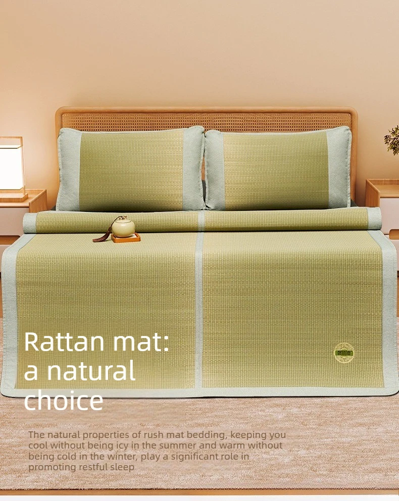 Natural rush mat Baby household summer folding mat Old-fashioned children's mat Summer 2026 New