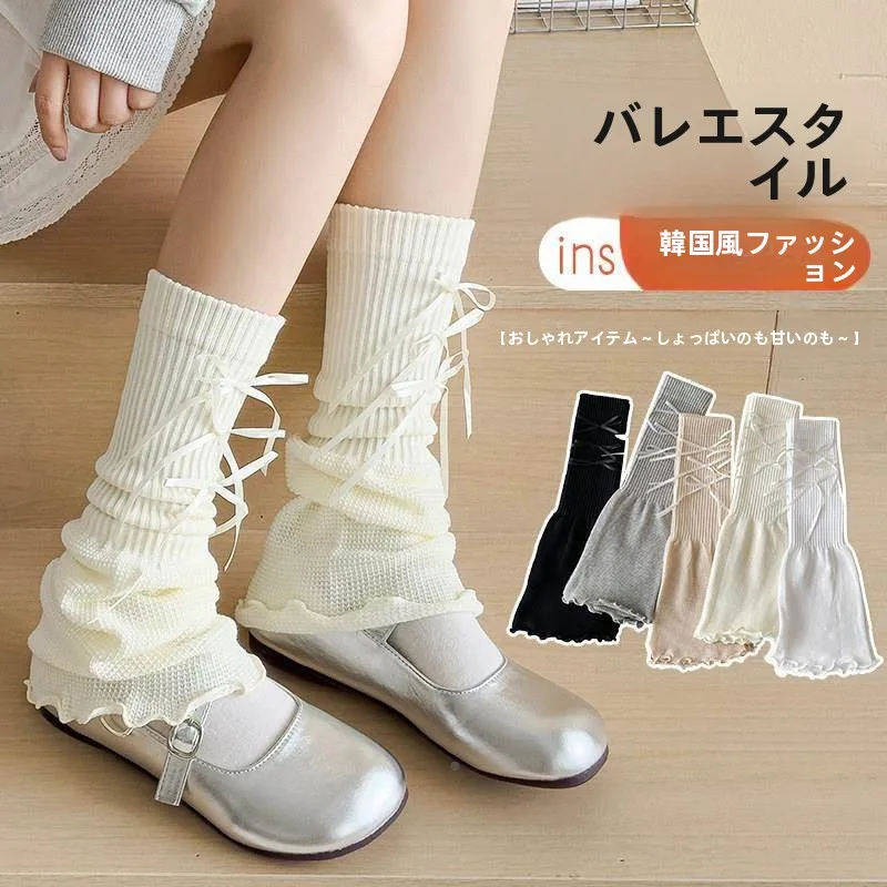 meias-femininas-estilo-ballet-brancas-com-efeito-bolha-finas-de-perna-larga-micro-flare-com-no-para-primavera-e-outono