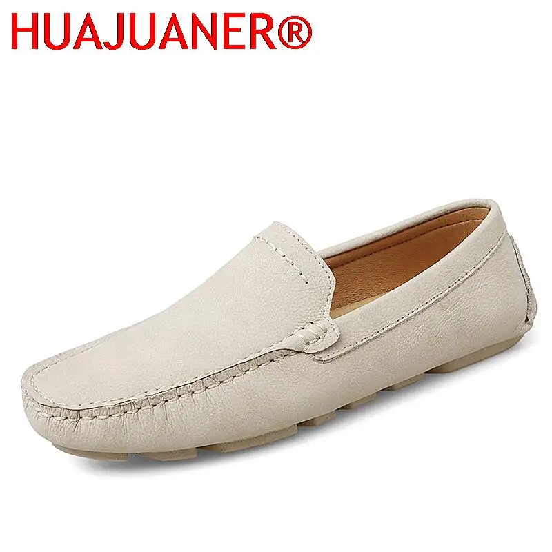 Fashion Men Leather Loafers Comfy Casual Suede Shoes Men Fashion Minimalist Man Shoes Breathable Lightweight Driving Male Flats