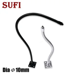 Dia 10mm LED Gooseneck Lamp Holder With Fixed Bracket Outer Screw M8 M10 Flexible Hose Metal Plumbing Pipe Soft Tube Lights