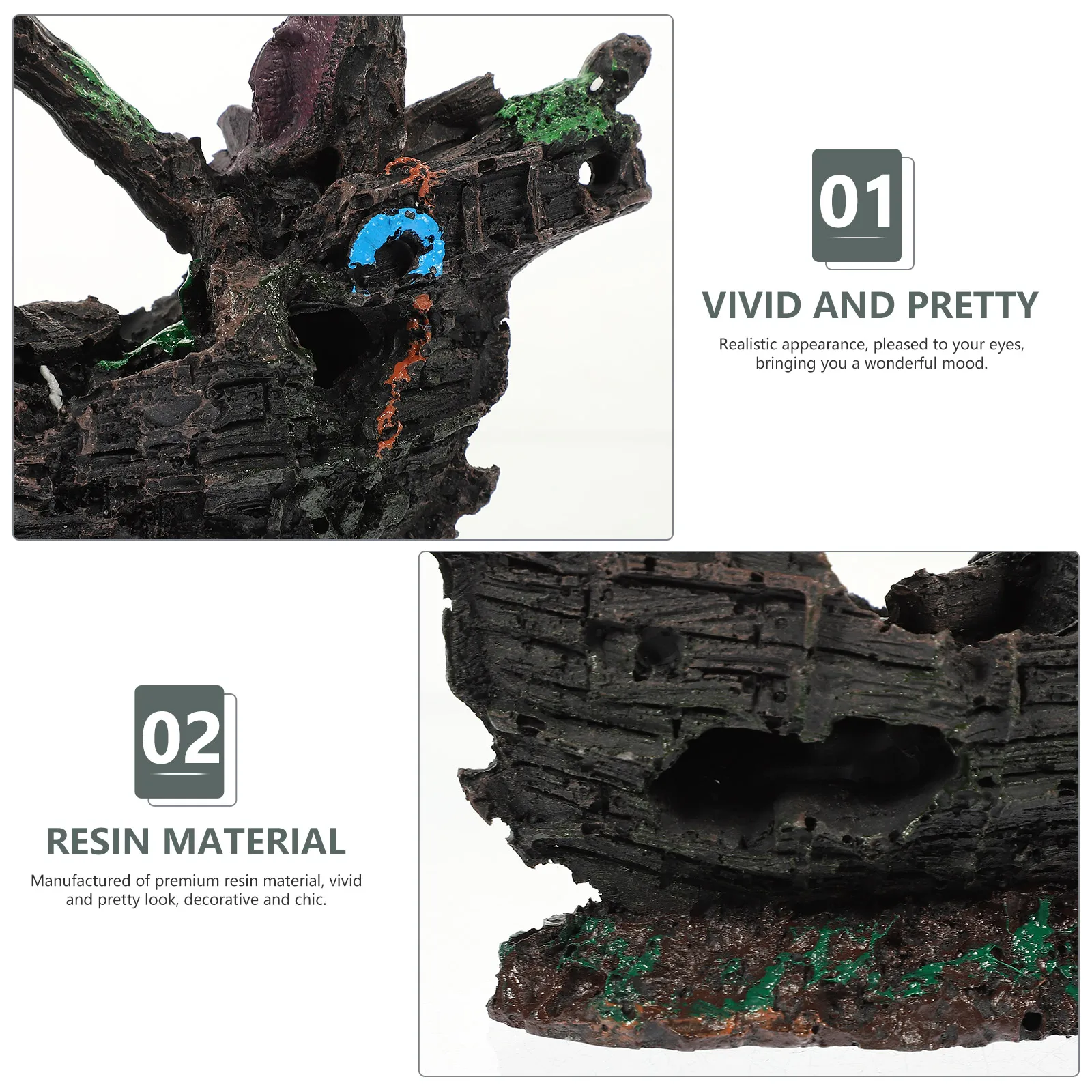 

Pirate Shipwreck Resin Craft for Fish Resin Ship Shipwreck nament Tank Aquarium Pond Scene Underwater nament