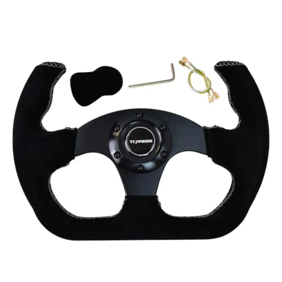 

D Shape Kart-Style Open-Top PU Racing Steering Wheel for DriftGame Golf Cart