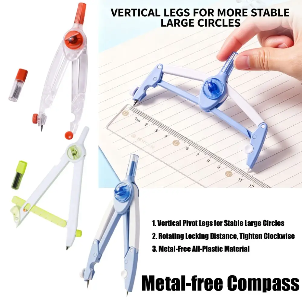 Precision Zero-metal Compass Digital Radius Display Press Type Non-metal Compass Drafting Drawing Engineering