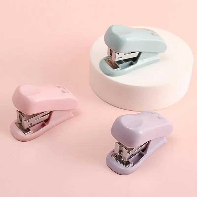 Cute Stapler Handheld Staplers For Desk Mini Stapler Includes Built-in Staple Remover & 400 PCS Staple For Home Office Desktop