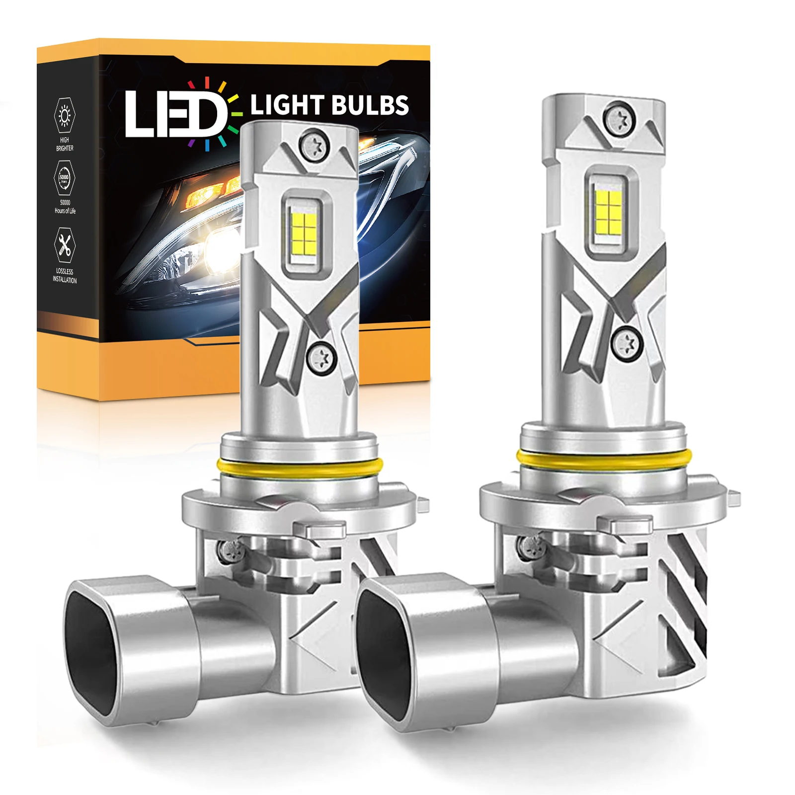 2 Piezas de Faros LED 9005 9006, 6500K Blanco, Bombillas LED para Auto de 150W, 9005/HB3 9006/HB4, Bombillas para Faros Antiniebla, DRL 30000LM