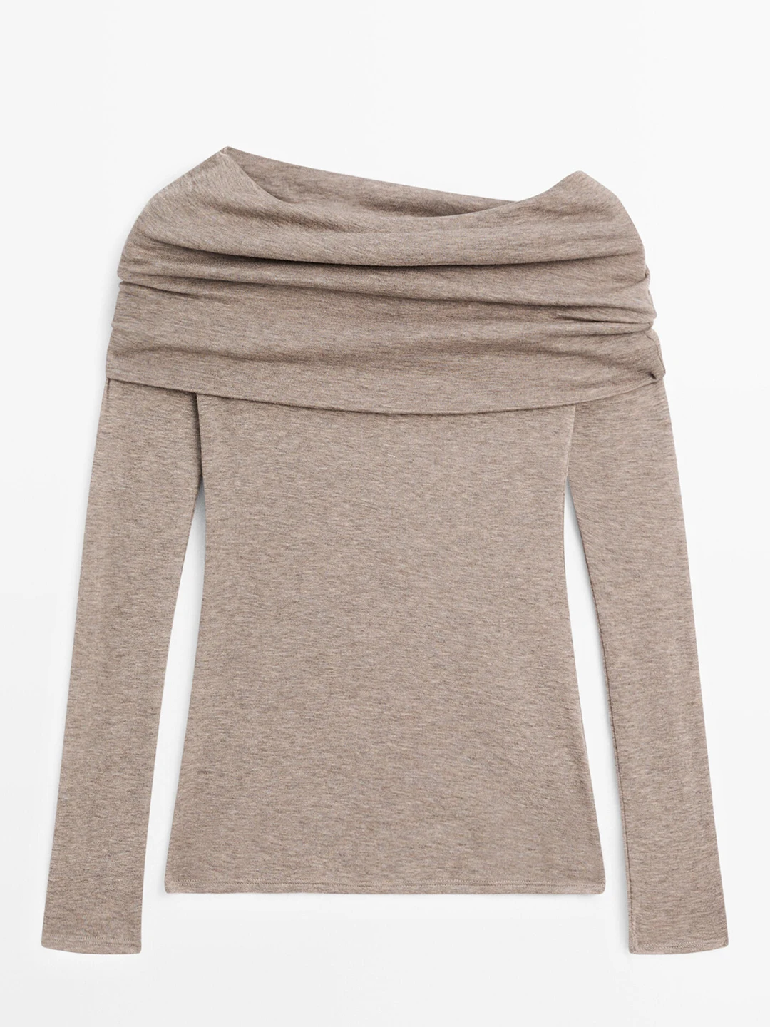 Ele mat longo sve camiseta de malha feminina busin casual faion fino ajuste um ombro commute topo nova chegada