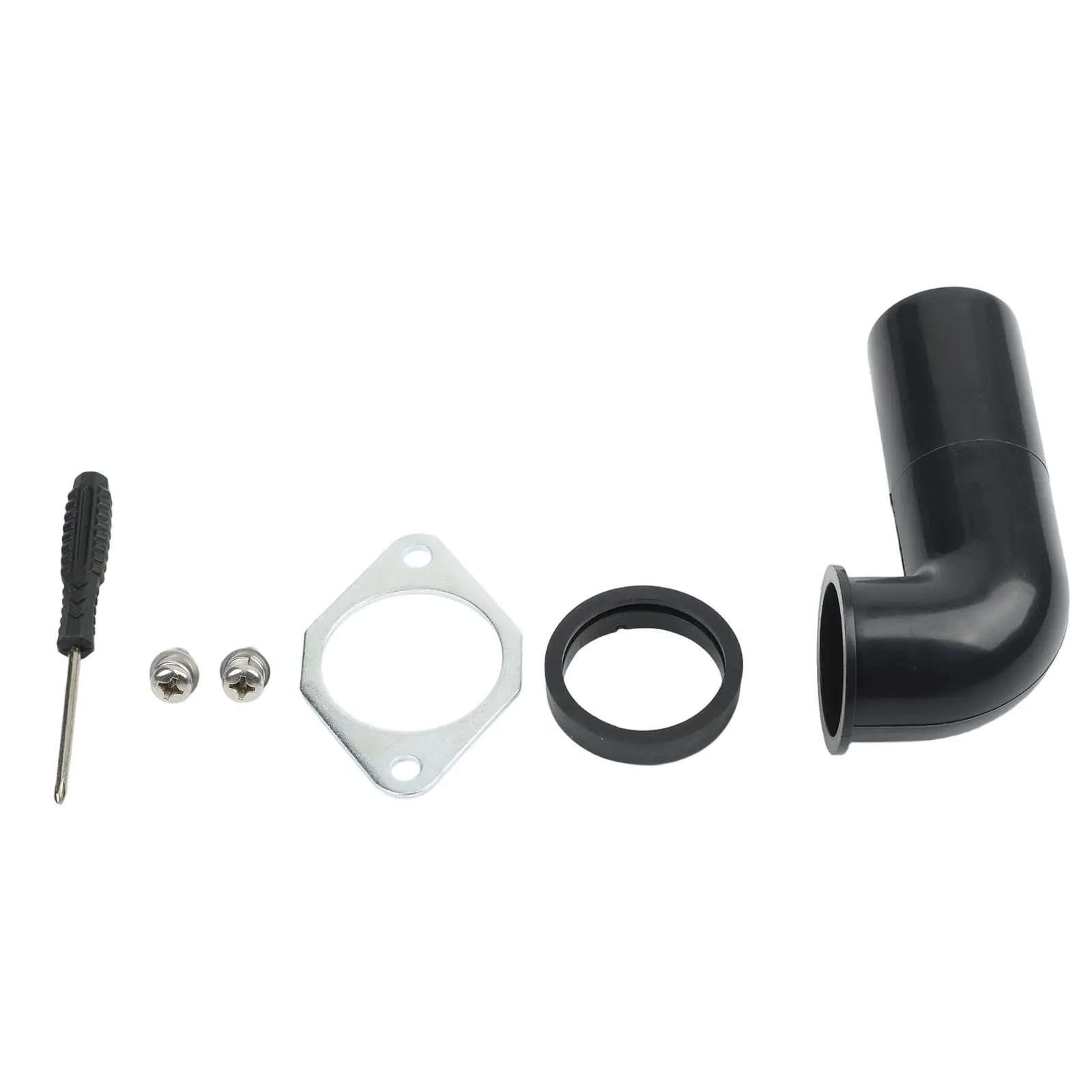 Drain Outlet Elbow Kit for Garbage Disposals Includes Elbow Flange Rubber Gasket and Mounting Screws for Secure Installation
