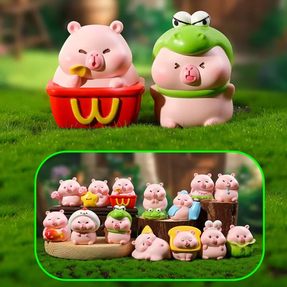 

1PC New Random Capybara Blind Box Mini Synthetic Resin Capybara Surprise Box Car Decoration Desk Ornament Cartoon Capybara Toy