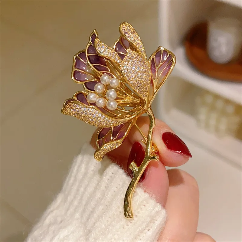 

CC Элегантные Броши градиентный зеленый фиолетовый цвет Пион Форма пальто булавки в китайском стиле Искусственный корсаж подарок B40