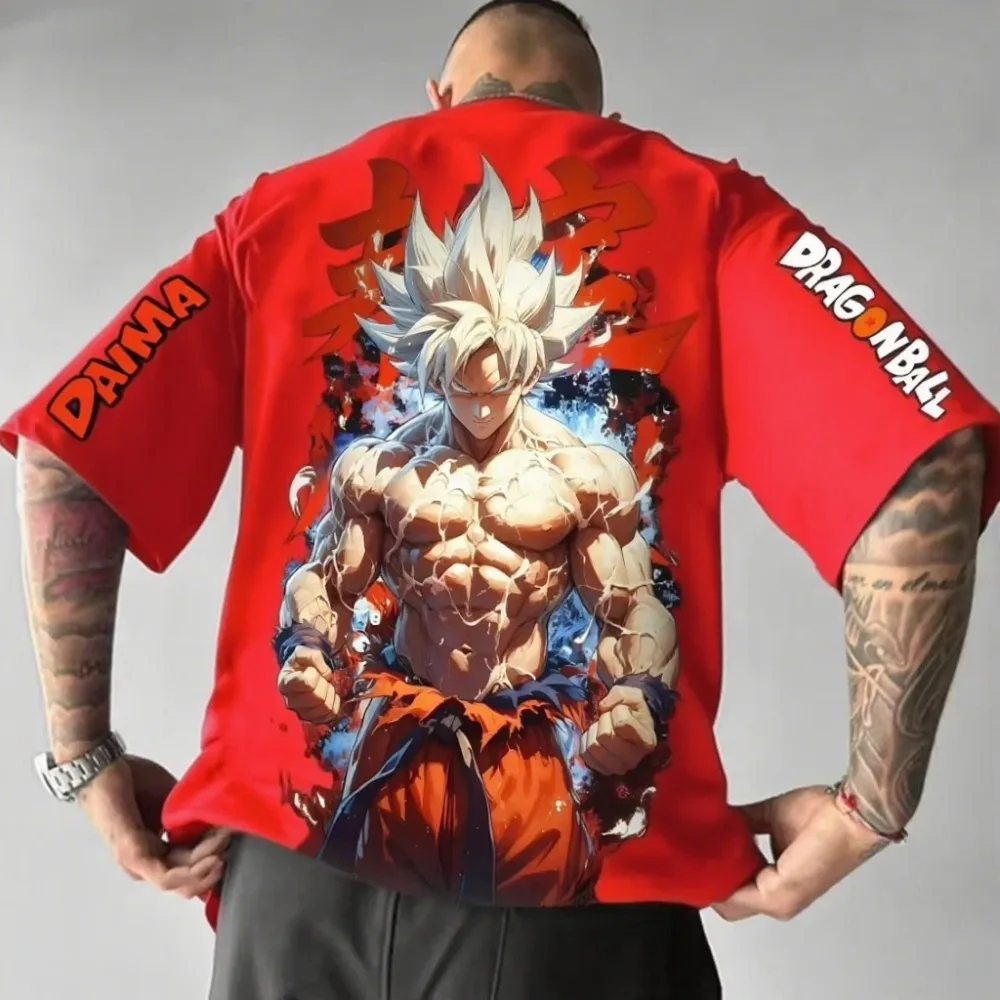 ドラゴンボールアニメ新超サイヤ人Tシャツ2025夏新作メンズ＆レディースストリートルーズカジュアルプラスサイズ親子服