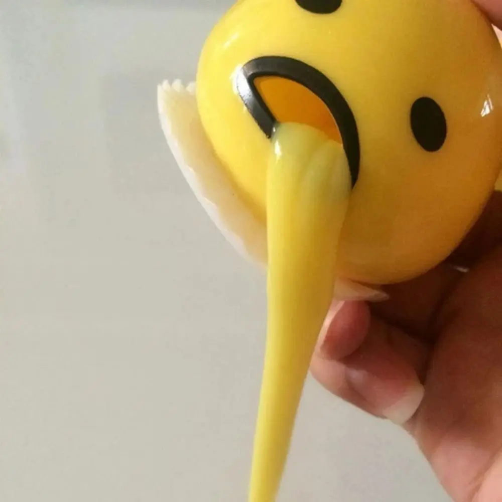 

Fluid Vomiting Egg Yolk Pinch Toys Puking Non Stick Vomiting Egg Yolk Squeezing Toy Tricky Super Soft