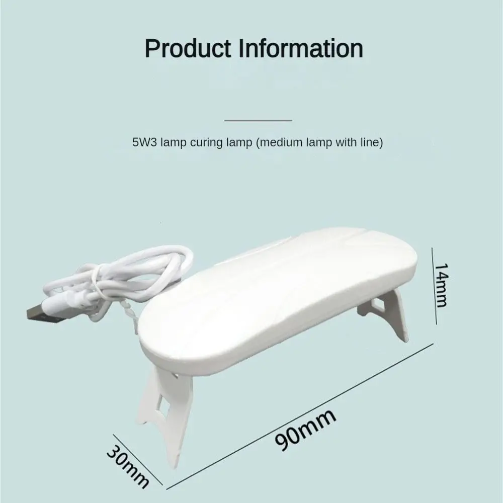Nuovo asciuga unghie tascabile pieghevole Lampada per fototerapia durevole di dimensioni mini 2 velocità Luci a LED UV portatili