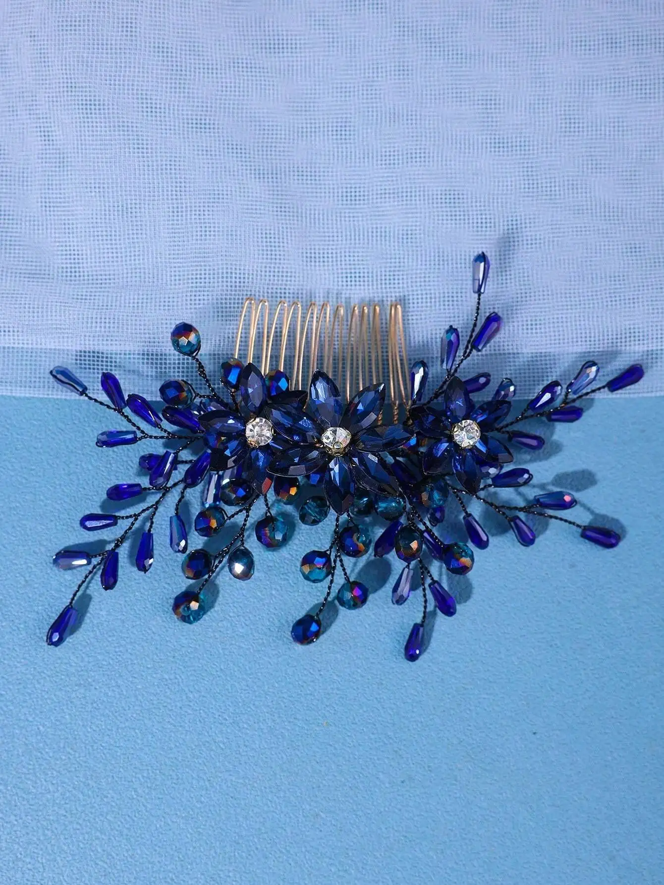 

3pcs Crystal Hair Comb & Hairpin Set, Orange Color Formal Dress Updos Accessory, Olive Green Mori Style Gothic Dark Bride