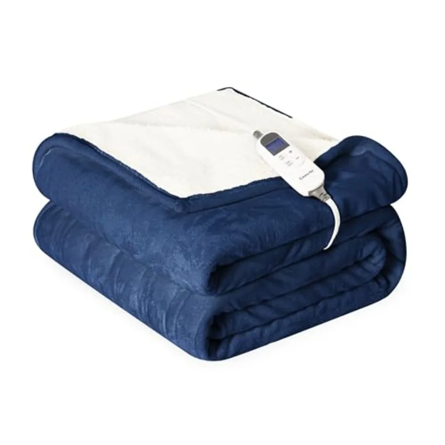 

Heat Blanket 72"x84" Full SizeSoft Flannel and Sherpa Reversible Electric Blanket with 10 Heat Settings 12 Timer Setting and 8
