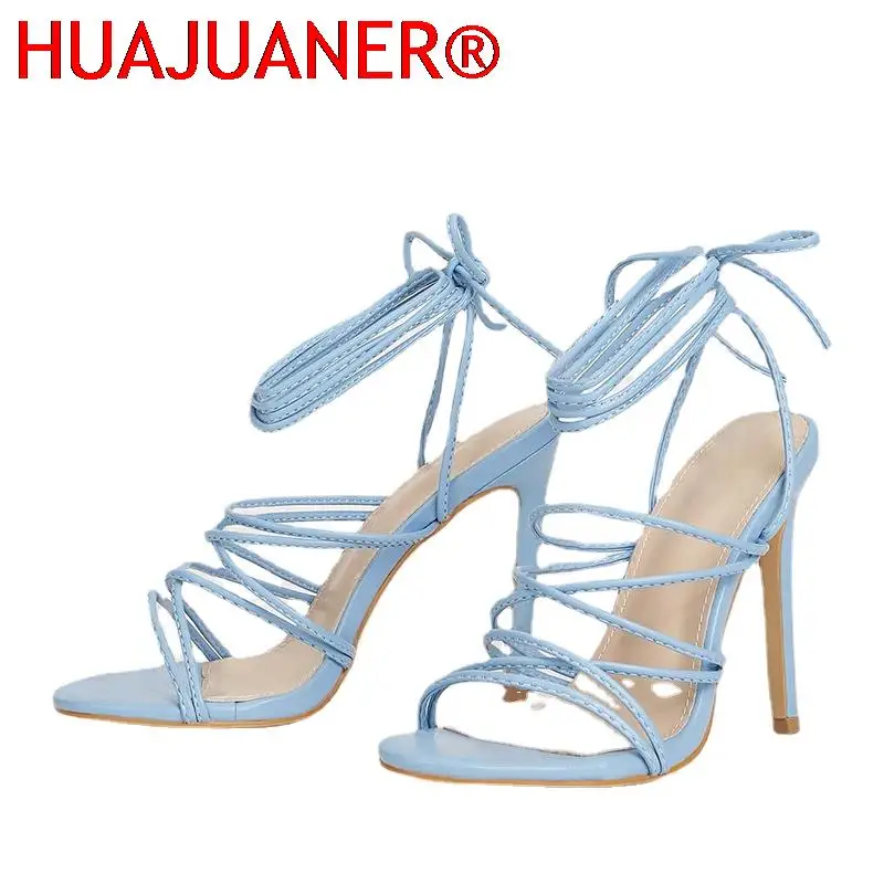High Heels Summer 2023 New Women's Shoes with Open Toe and Thin Strap Combination Large Bandage Sandals