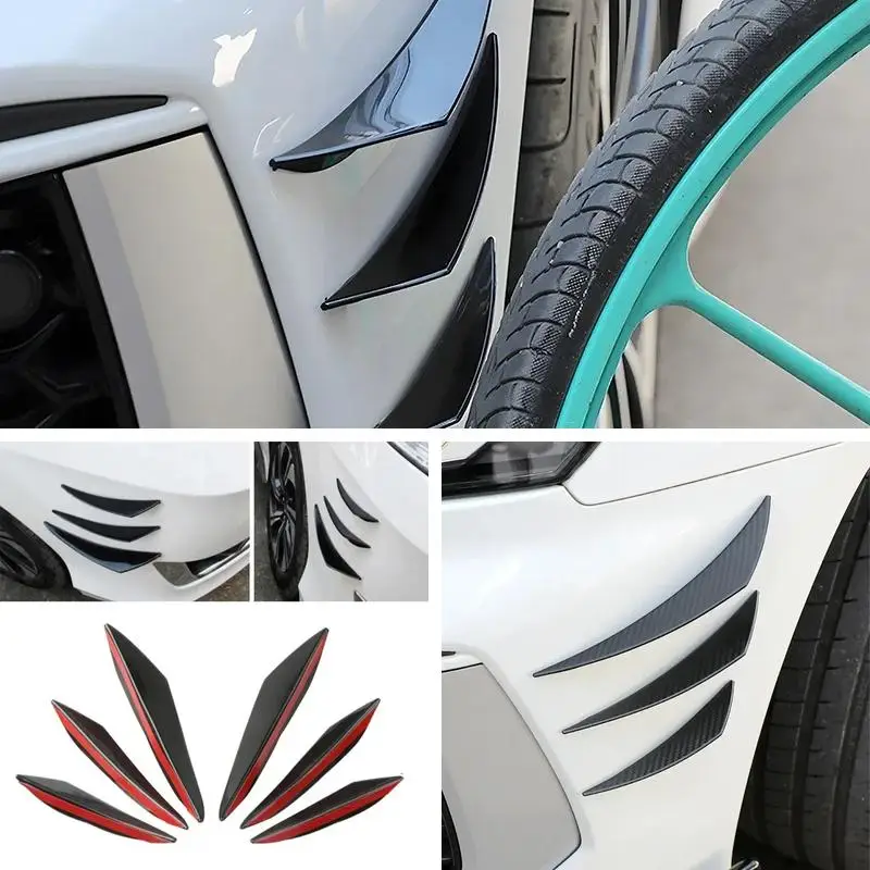 4/6Pcs Universal Car Bumper Decorative Wind Knife, Diffuser, Front Lip, Side Spoiler, Body Modification Accessories for Vehicles