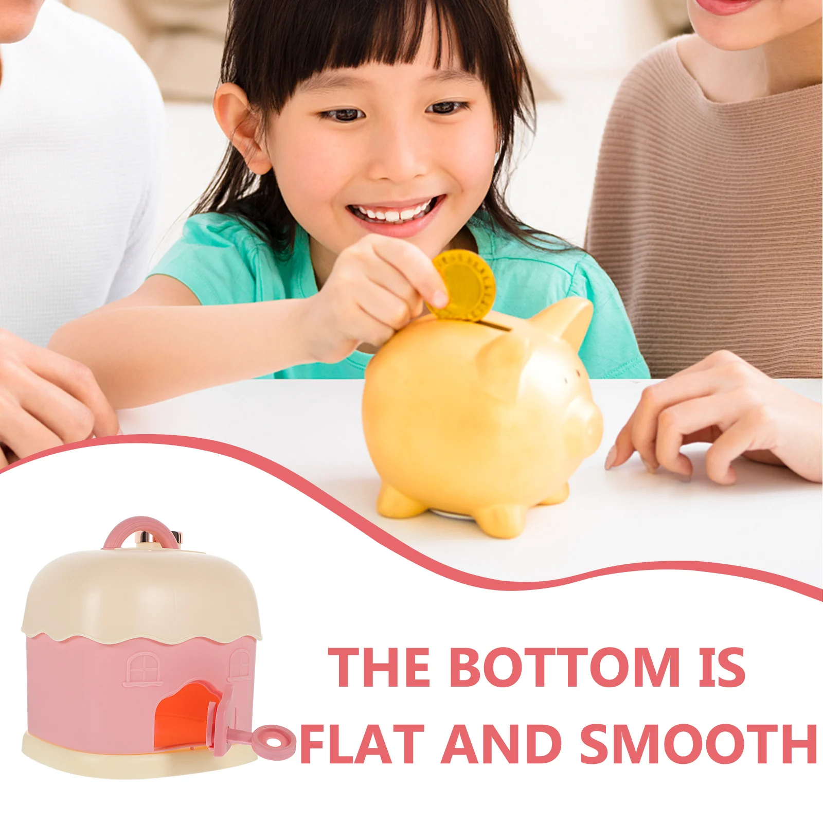

Mini Piggy Bank Cute Cartoon House Shape Coin Bank For Kids Money Saving Jar Pp Portable Children Decorative Storage